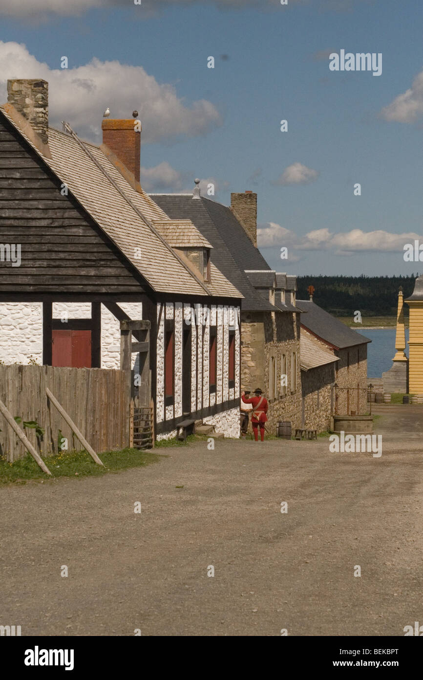 Straße in der Festung Louisburg, eine national historic Site in den kanadischen Maritimes. Stockfoto