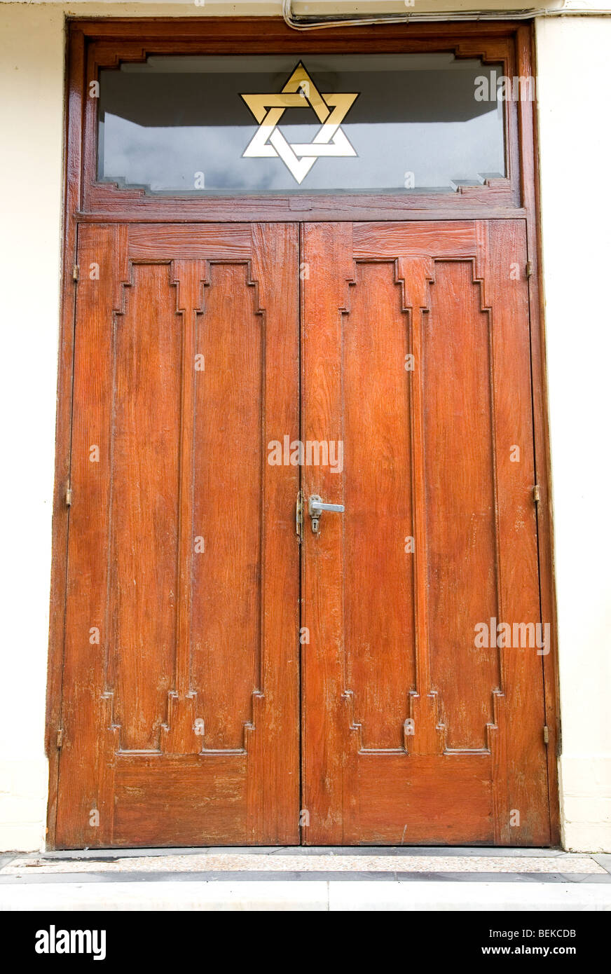 Gold Davidstern über Eingang II Stockfoto
