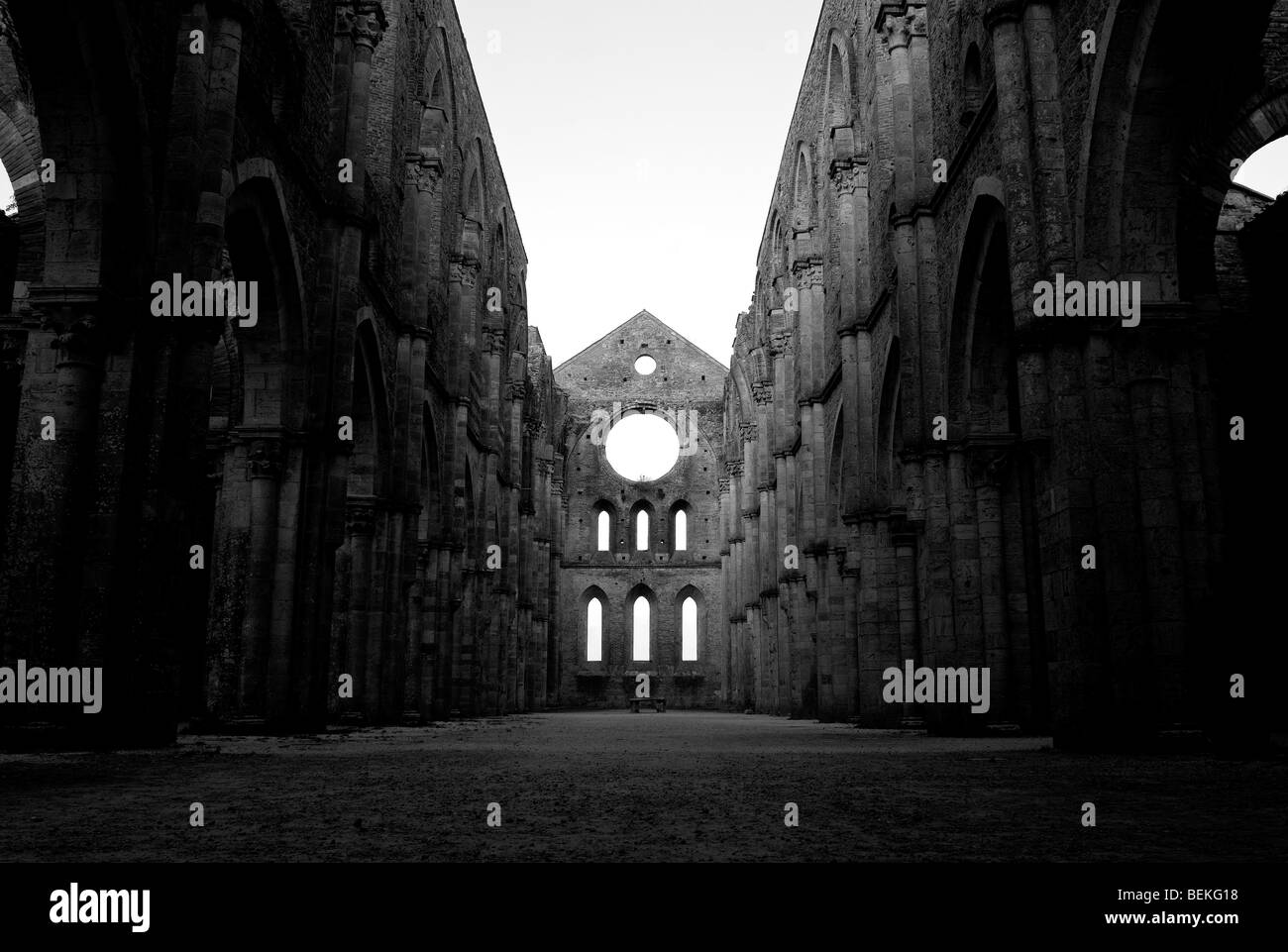 Italien. Toskana. Abtei San Galgano Stockfoto