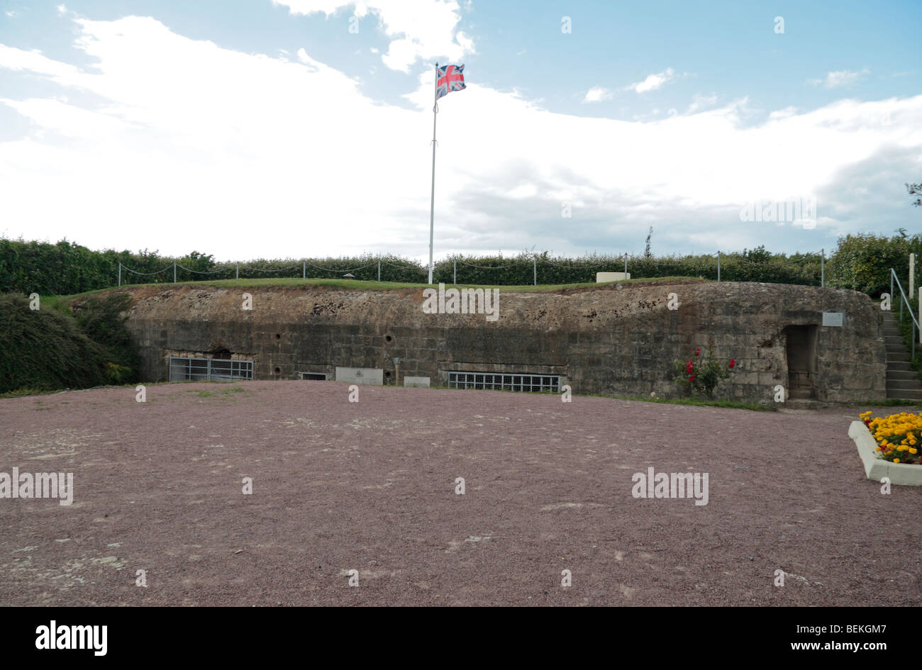 Die wichtigsten unterirdischen Bunker Etablissement Hillman deutsche Bunker in der Nähe von Colleville-Montgomery, Normandie. Stockfoto