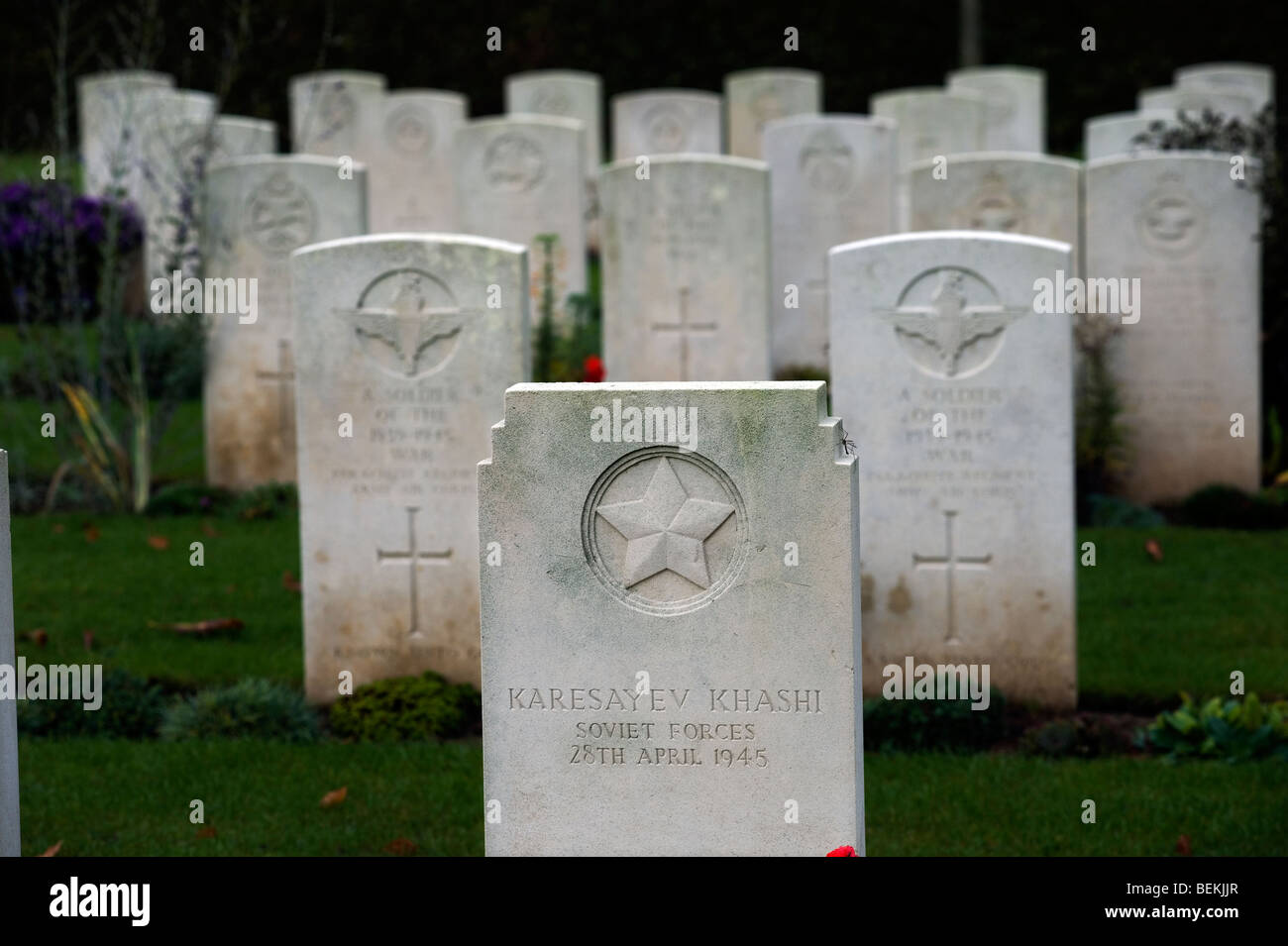 Bayeux Commonwealth War Graves Kommission Cemetery, Bayeux, Normandie, Frankreich. Stockfoto