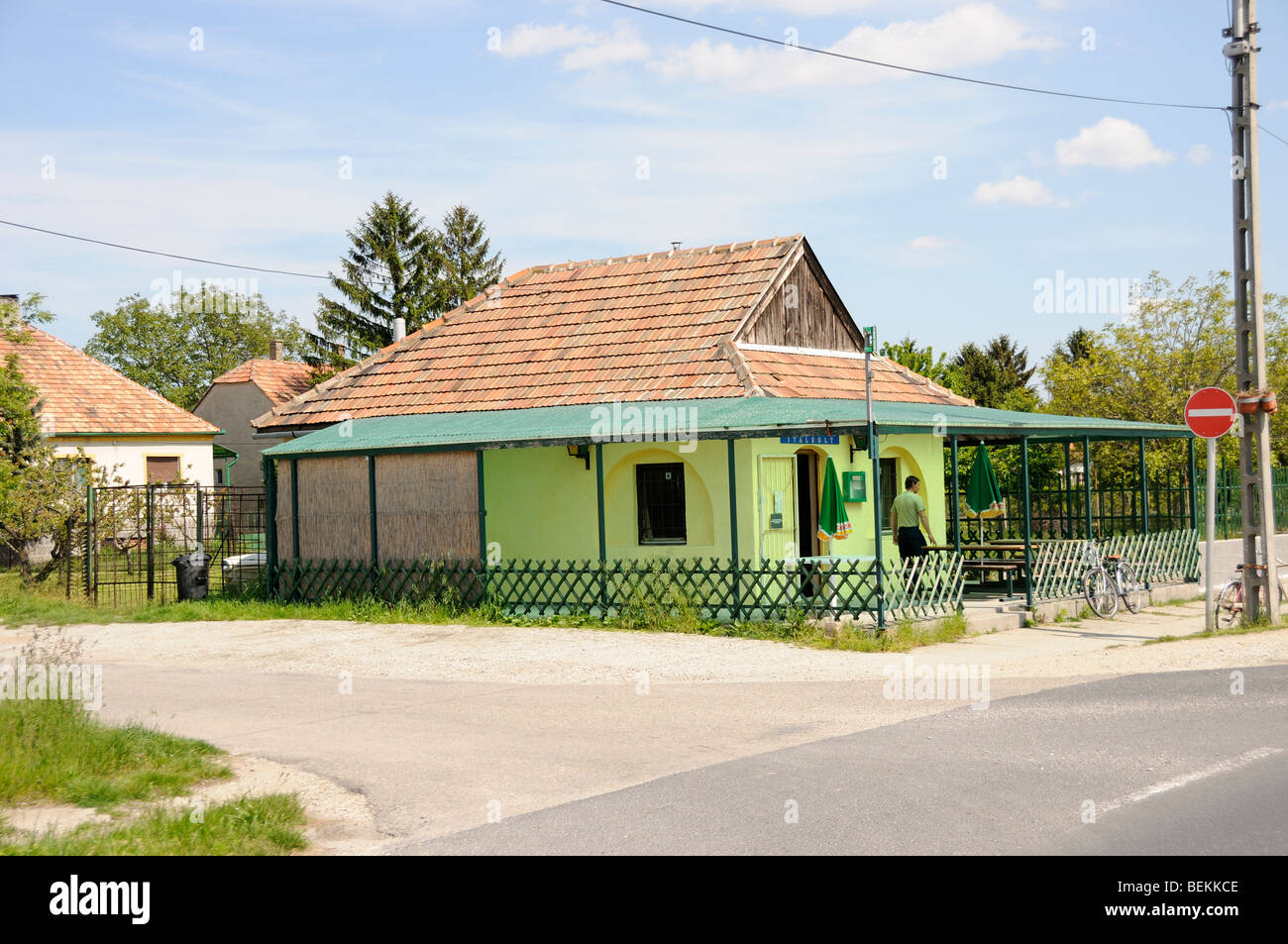 Straße Seite Café Rastplatz Ungarn Osteuropa Stockfoto