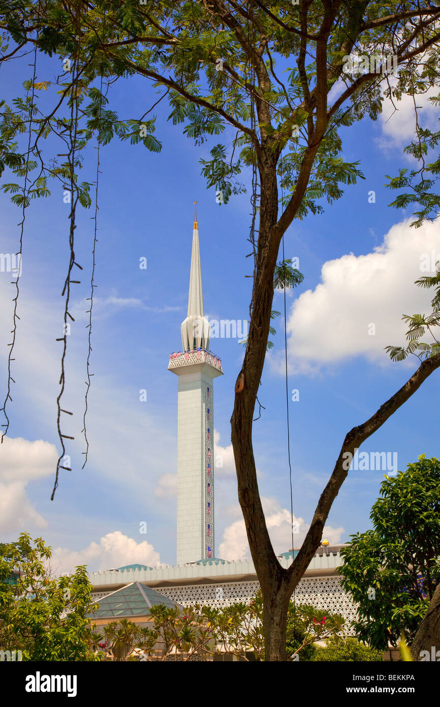 Minarett der Masjid Negara die Nationalmoschee von Malaysia, Kuala Lumpur, Malaysia Stockfoto