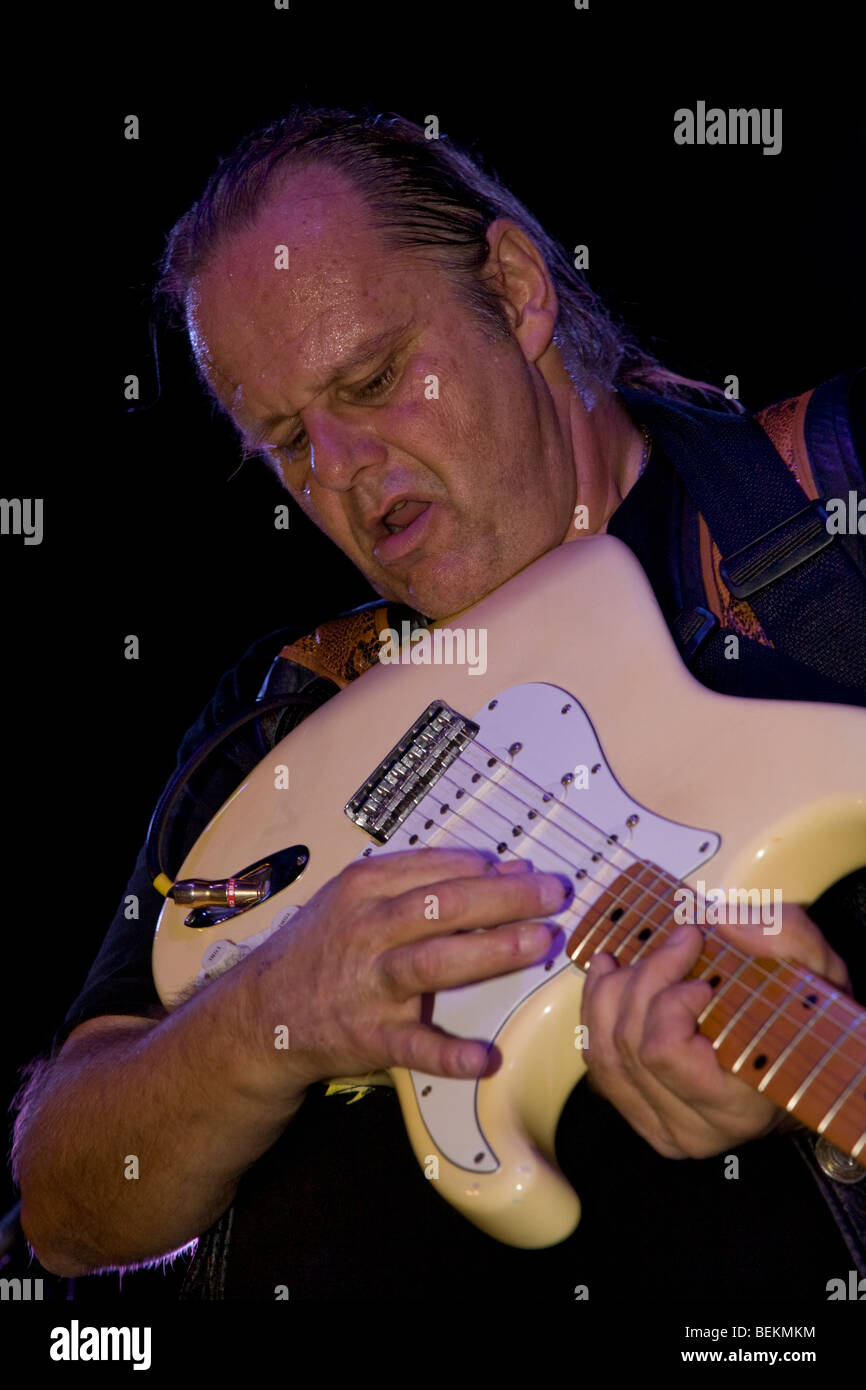 US-amerikanischer Blues-Gitarrist, Walter Trout, live zu spielen, im The Globe in Cardiff, Wales, UK Stockfoto