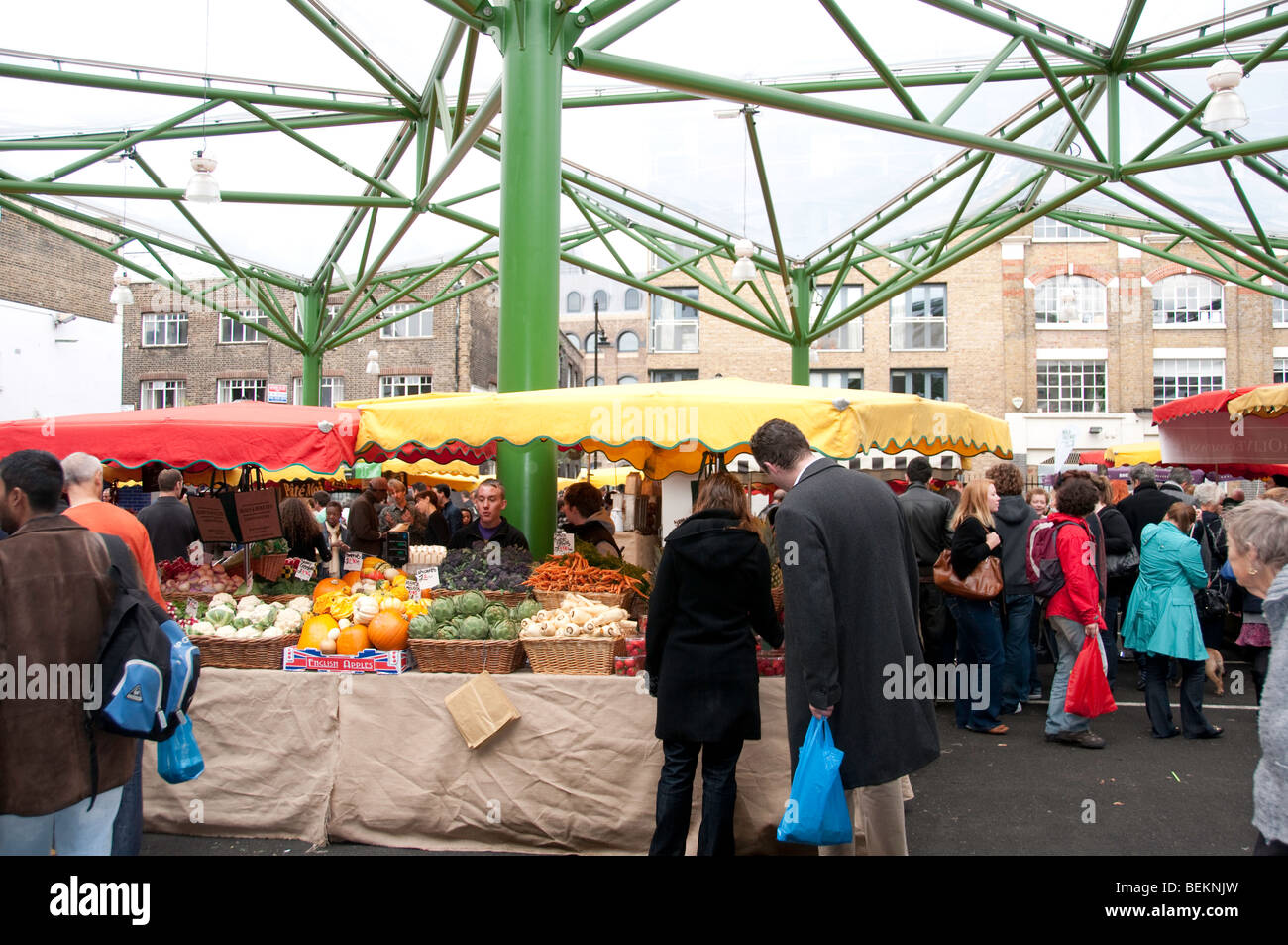 Borough Market, einen groß- und Einzelhandel Lebensmittel-Markt in Southwark, South East London, England. Stockfoto