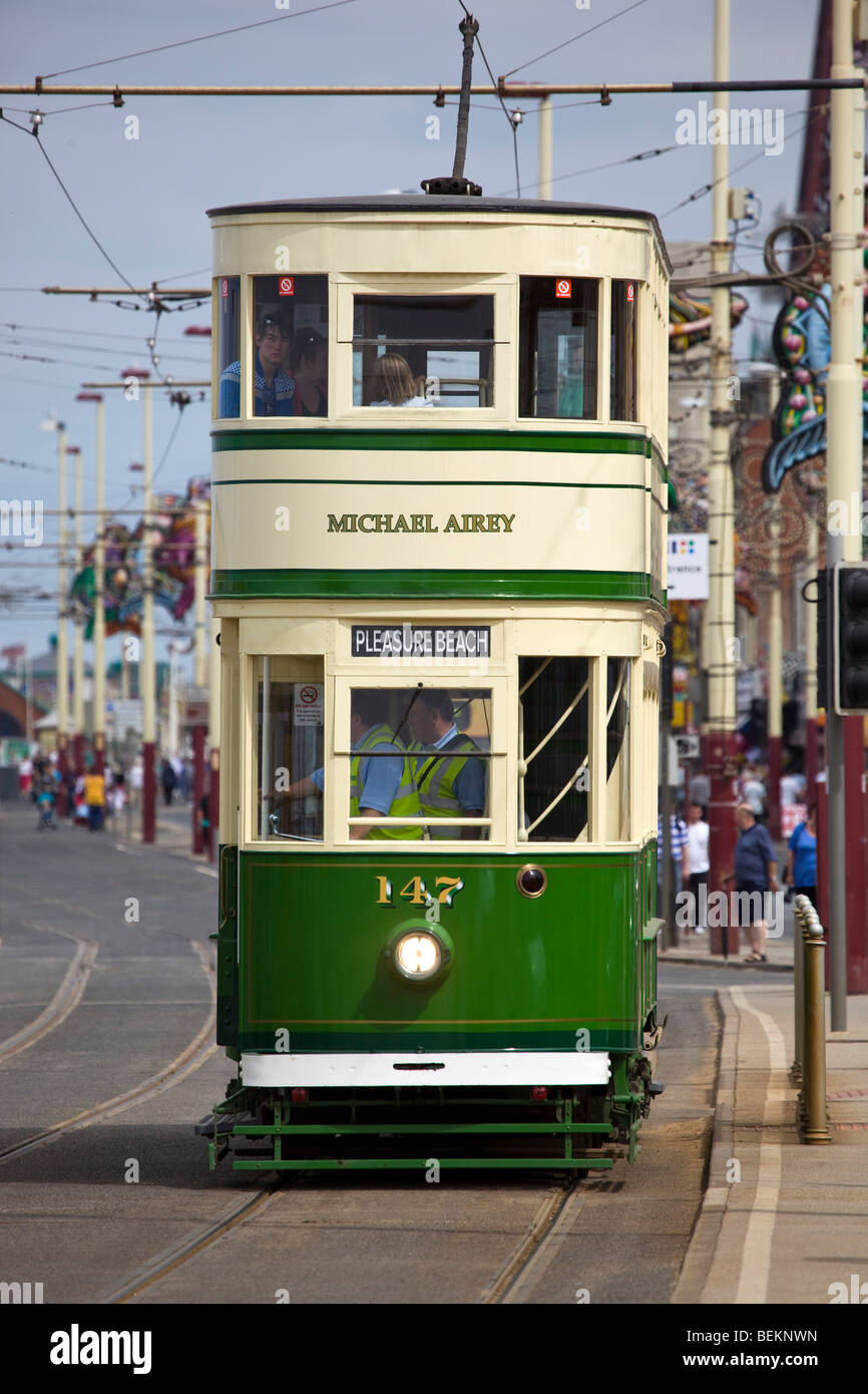 Straßenbahn Blackpool England Stockfoto