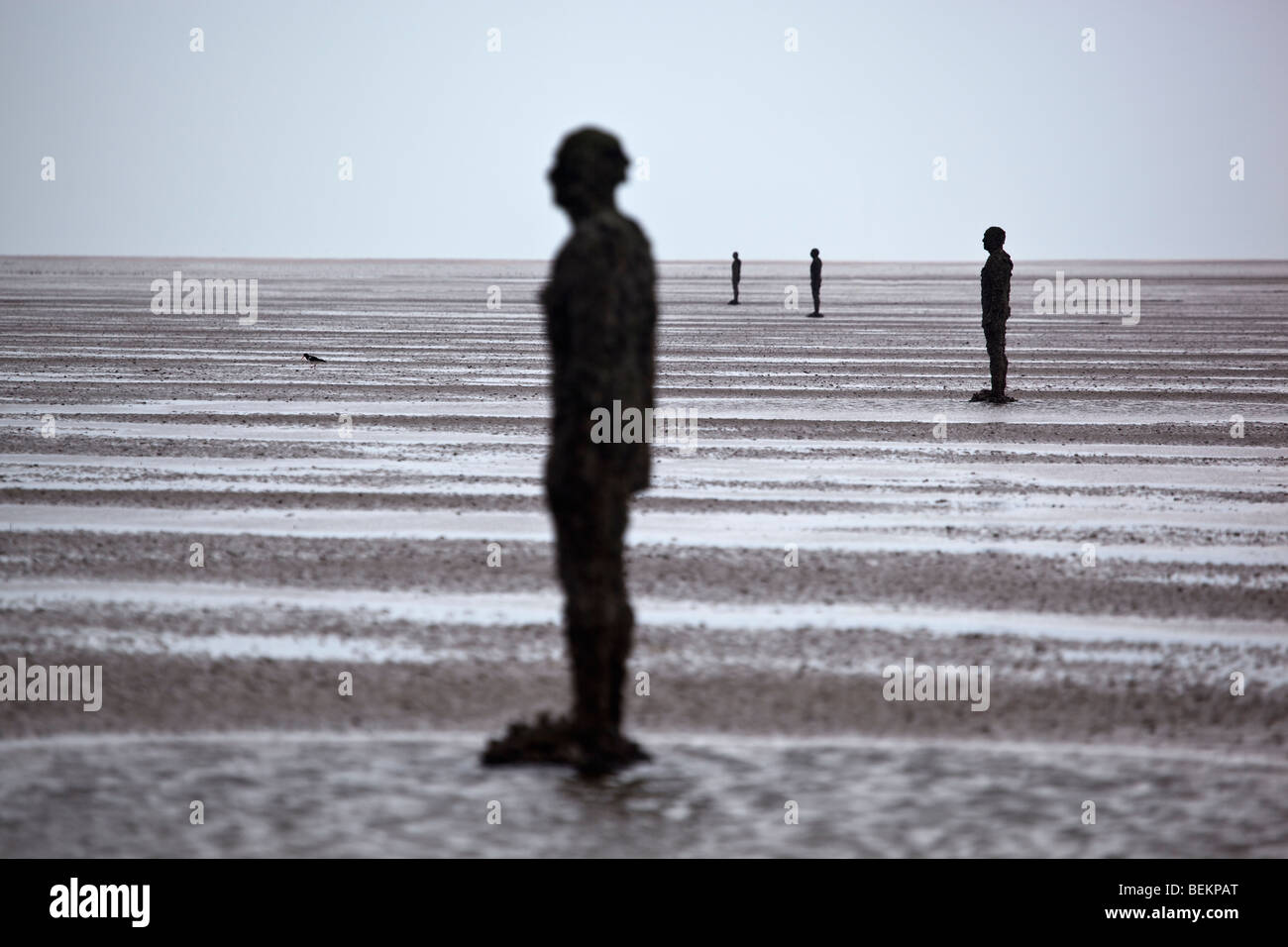 Antony Gormleys ein weiterer Ort Kunstwerk Crosby Merseyside Stockfoto