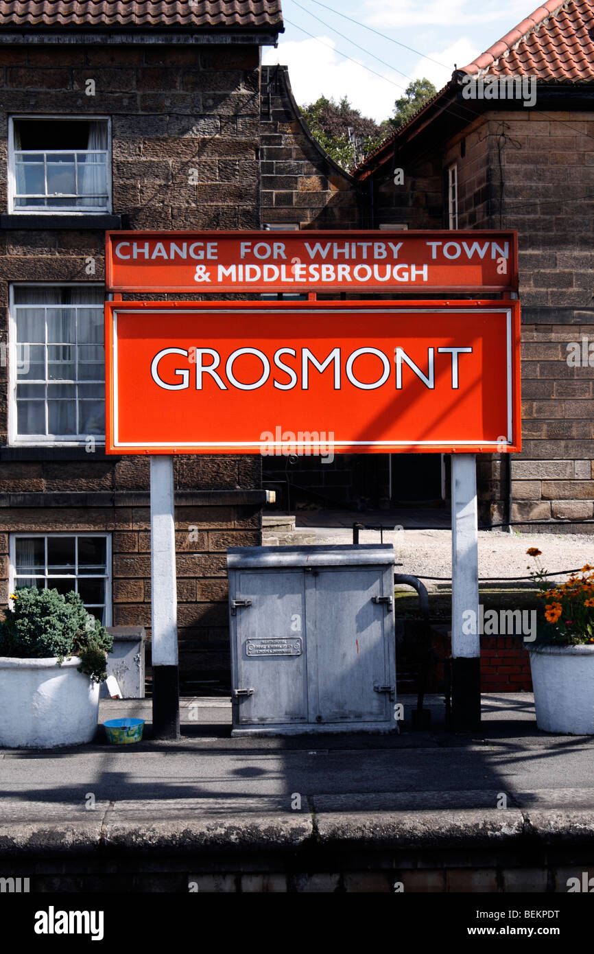 Grosmont Station auf die North York Moors Dampfeisenbahn in North Yorkshire, England. Stockfoto