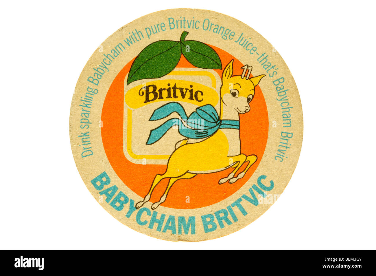 Trinken Sie glitzernde Babycham mit reinen Britvic orange Saft, die Babycham britvic Stockfoto