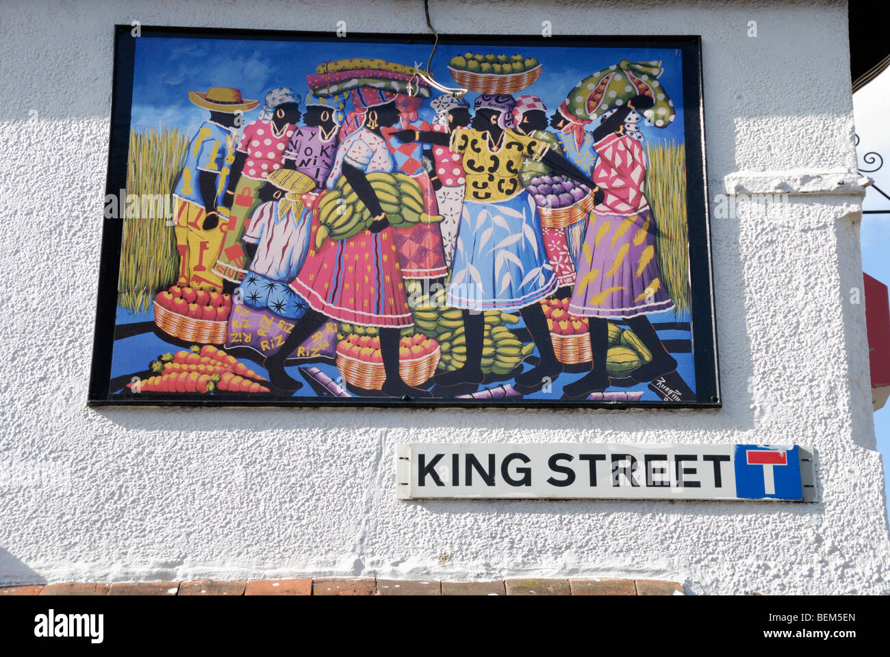 Afrikanische Malerei an der Außenwand eines Gebäudes in der King Street, North Laine, Brighton, East Sussex, England, UK Stockfoto