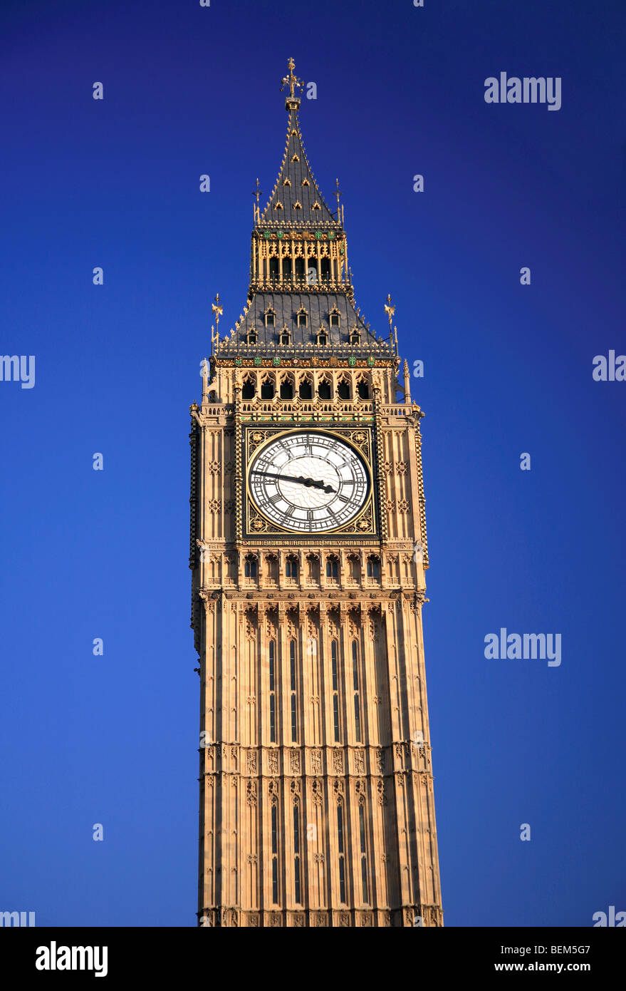 Ziffernblatt Big Ben St. Stephen's Tower Parlament Gebäude Westminster London City England UK Stockfoto