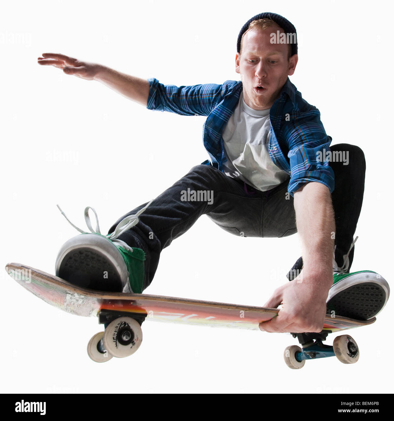 Männlich, skateboarding Stockfoto