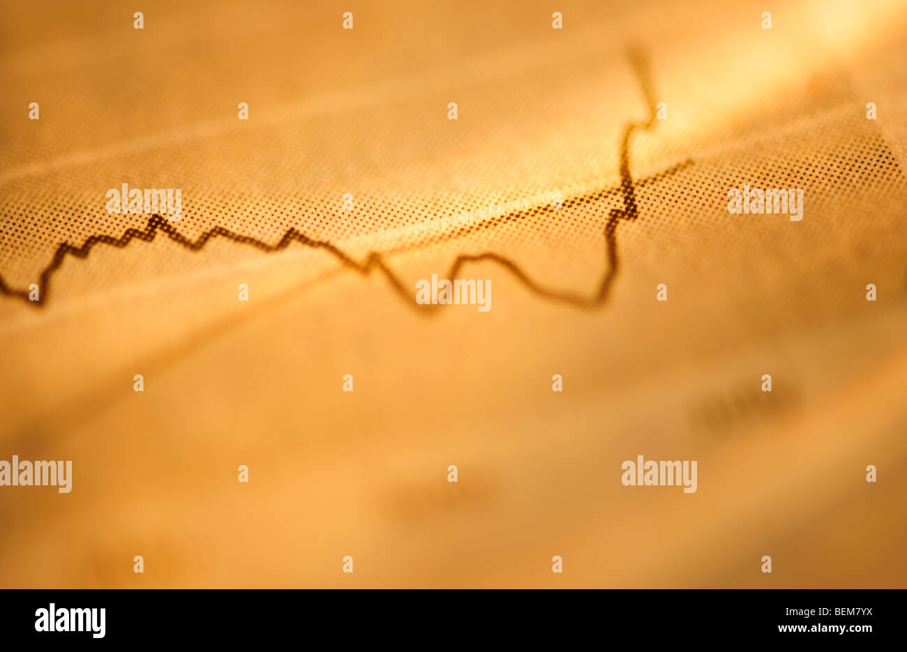 Banken, Charts und Trendlinien Stockfoto