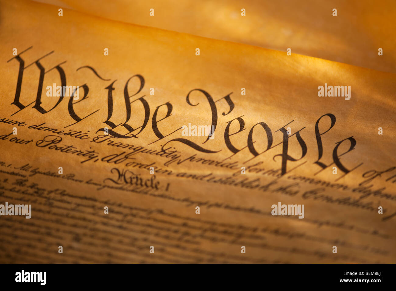 Präambel zur amerikanischen Verfassung Stockfoto