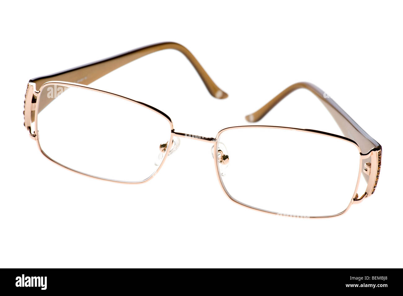 Objekt auf weiß - Brille hautnah Stockfoto