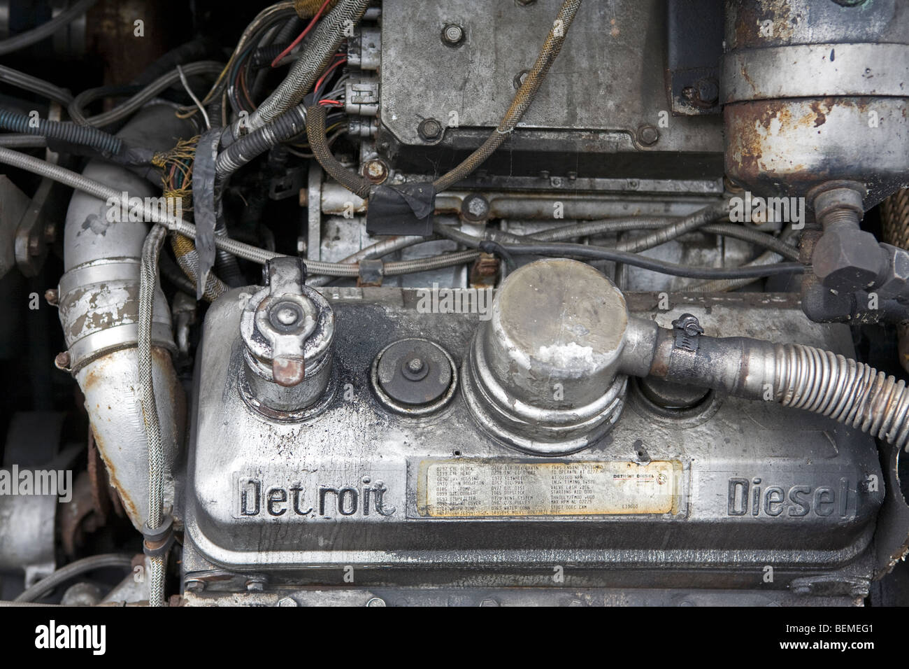 Alten Detroit Dieselmotor Stockfoto