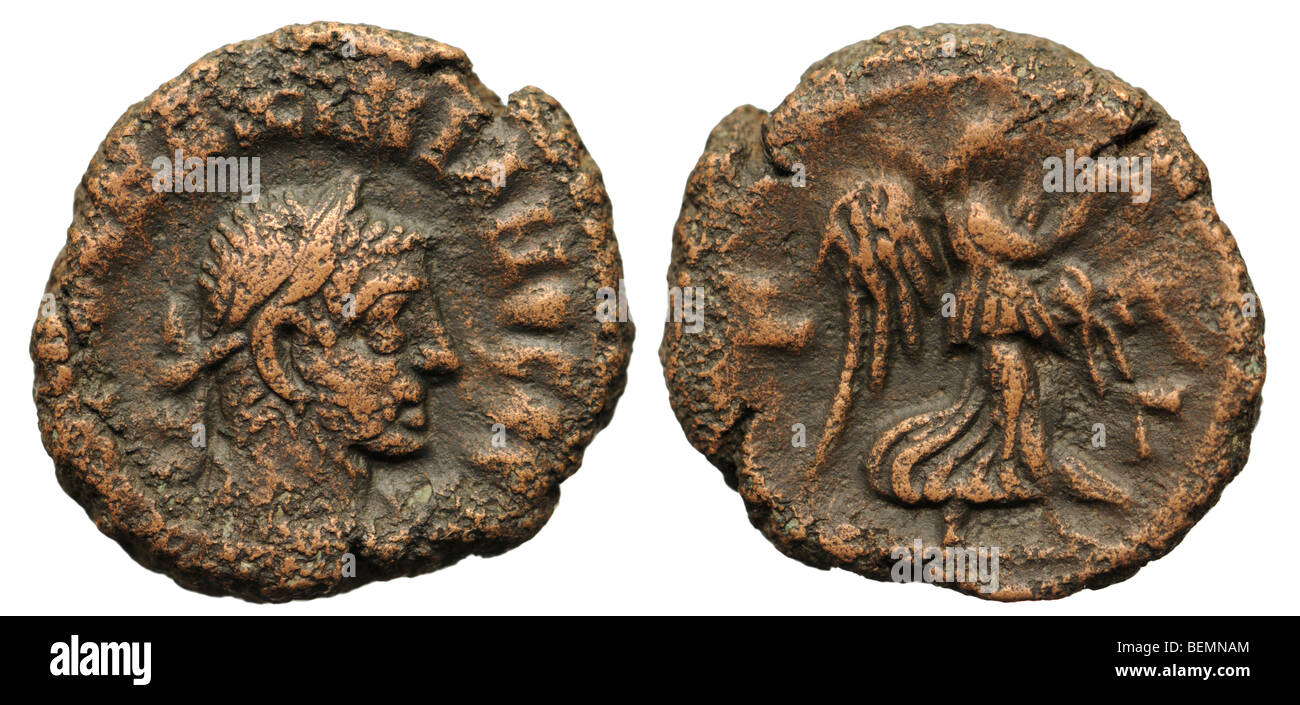 Römische Münze. Teradrachm des Maximianus (288/289AD) Stockfoto
