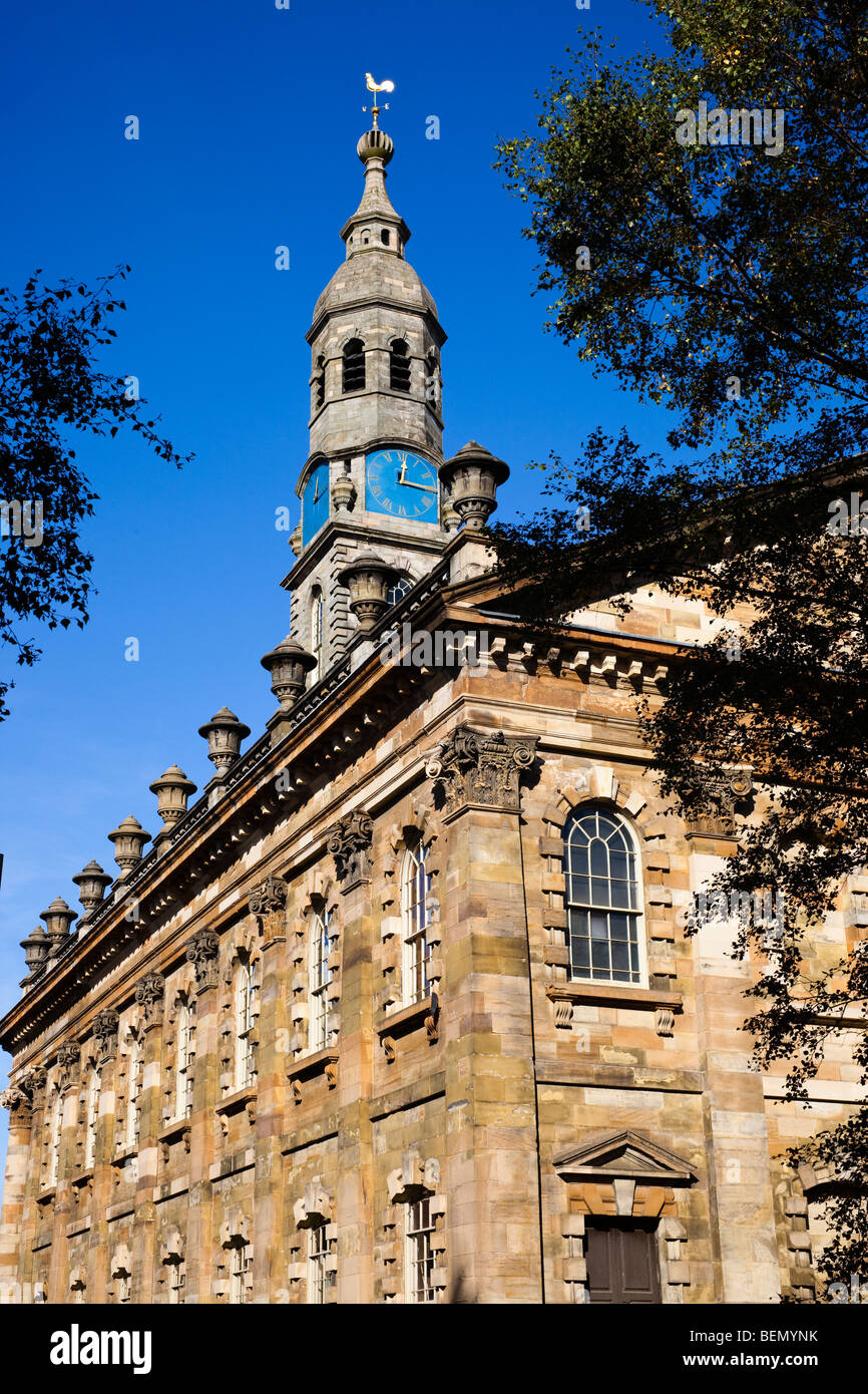 Turm und Wand Detail von St. Andrews in der Square Church, St Andrews Square, Glasgow. Stockfoto