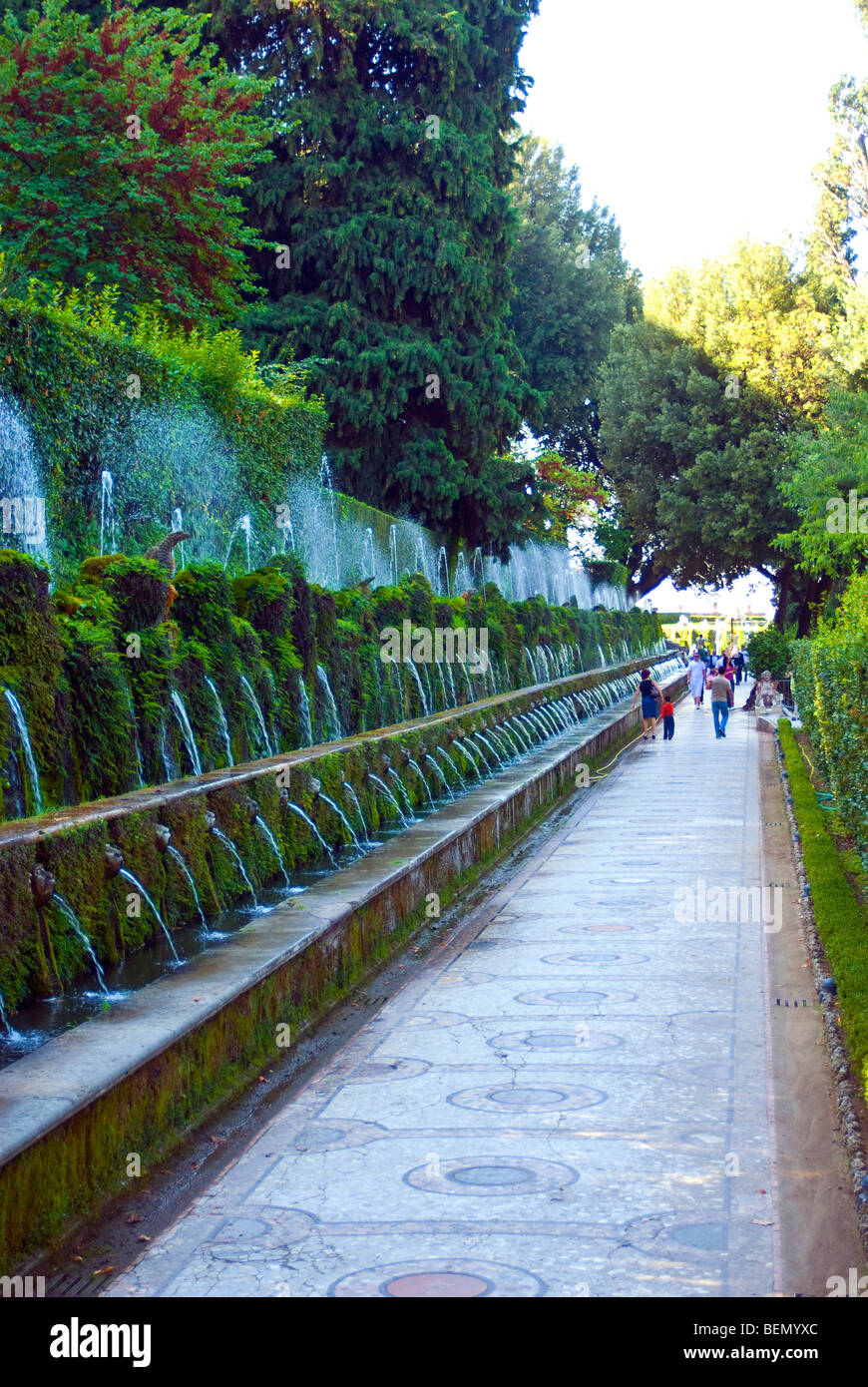 Cento Le Fontane (der hundert Brunnen), Villa d ' Este, Tivoli, Italien Stockfoto