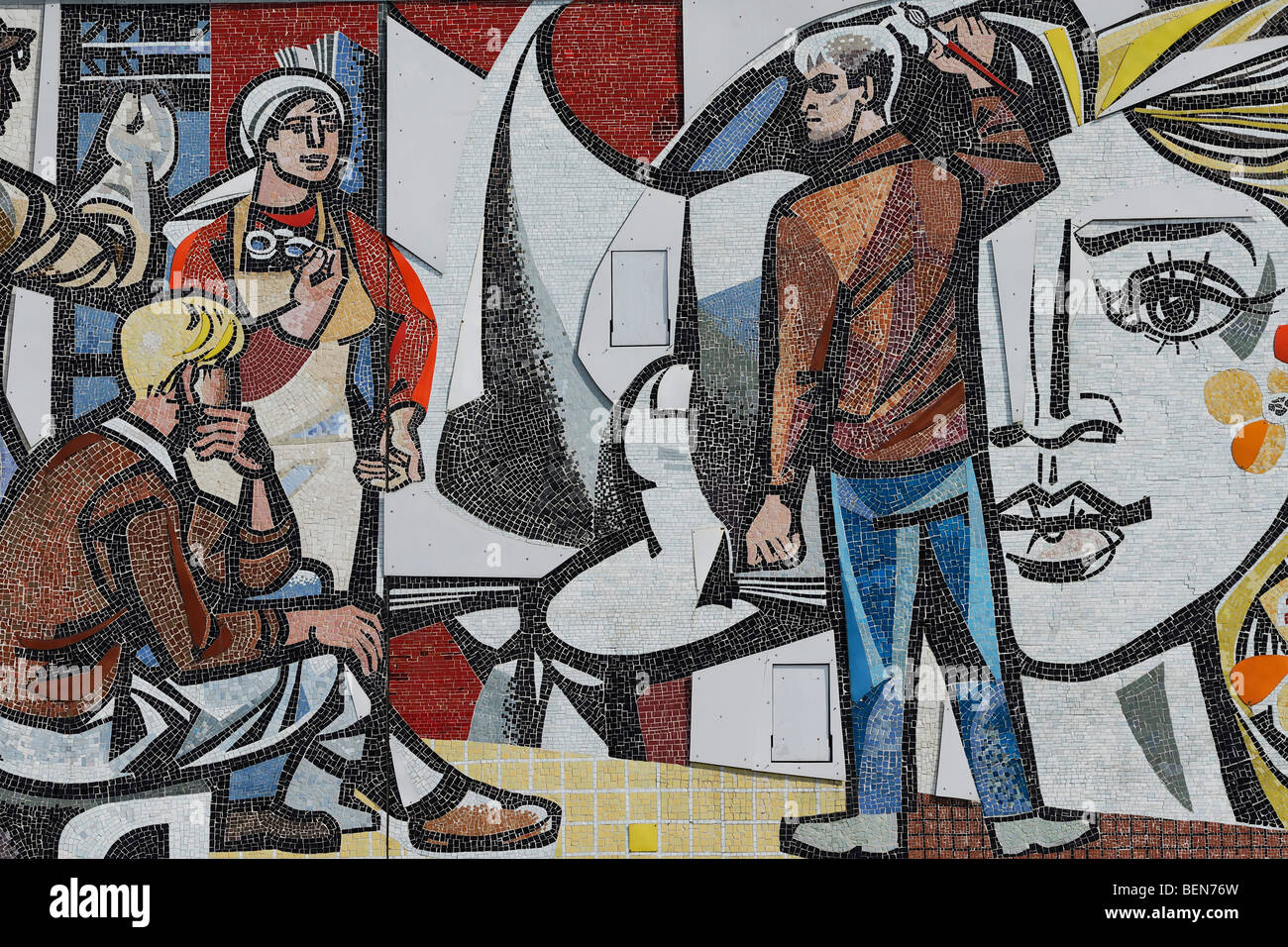 Berlin Deutschland Mosaik Detail Auf Das Haus Des Lehrers