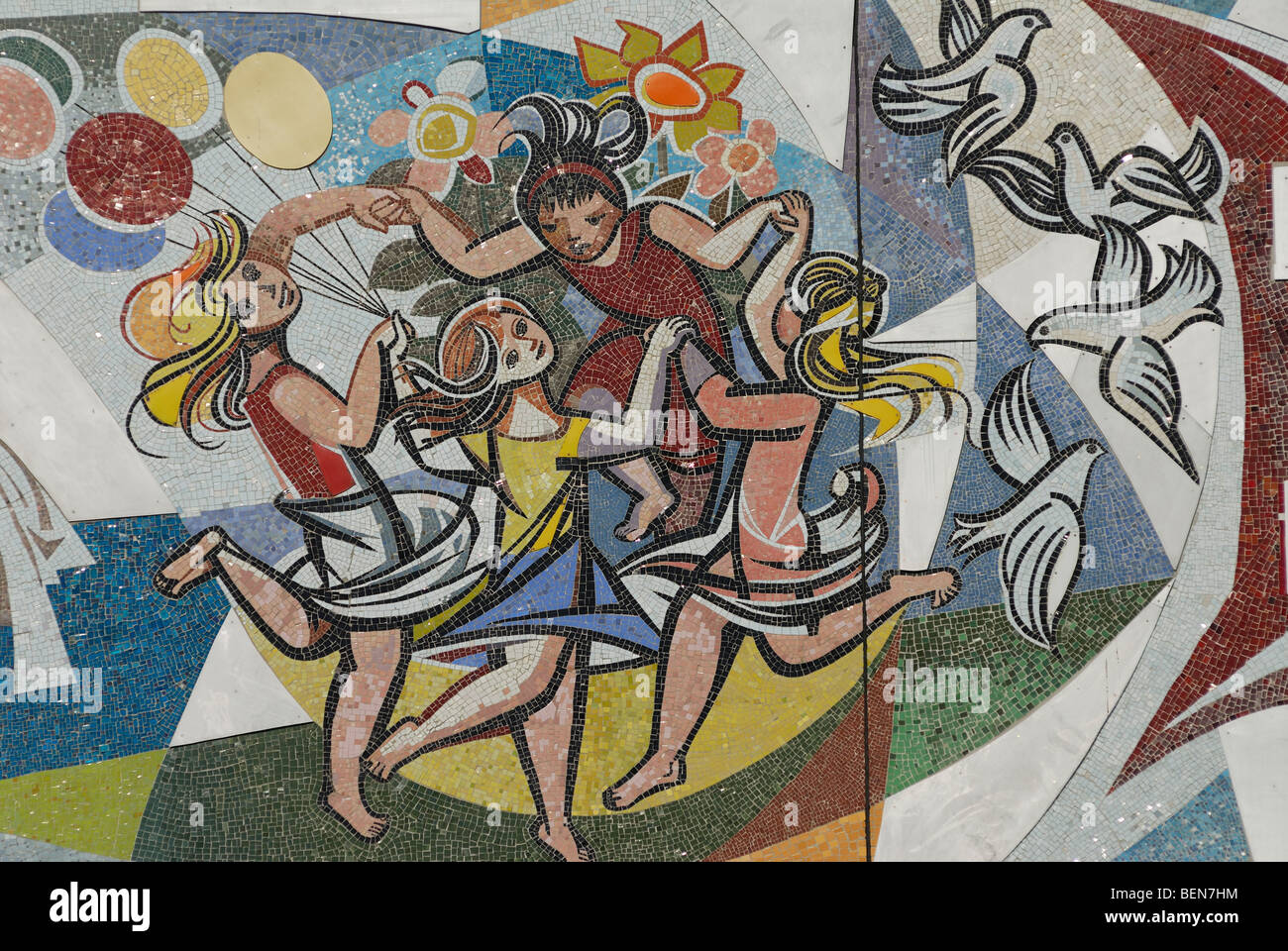Berlin Deutschland Mosaik Detail Auf Das Haus Des Lehrers