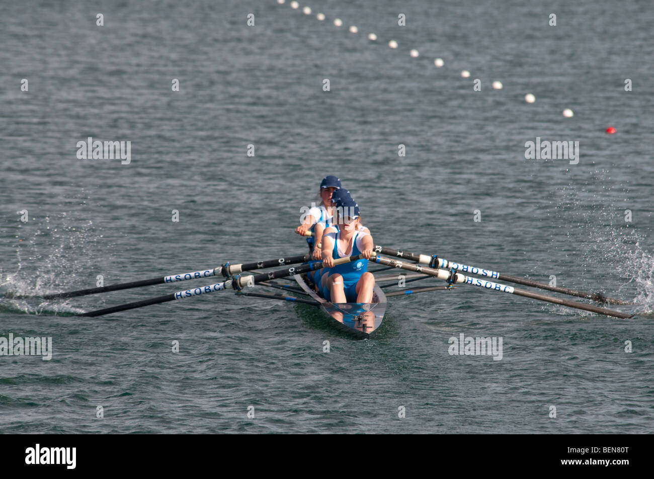 Ruderer auf Dorney Lake am Eton College Rudern Zentrum Stockfoto