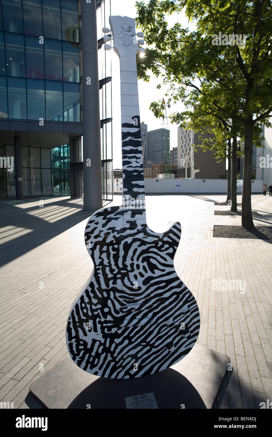 Gitarre-Artwork von Tower Bridge Stockfoto