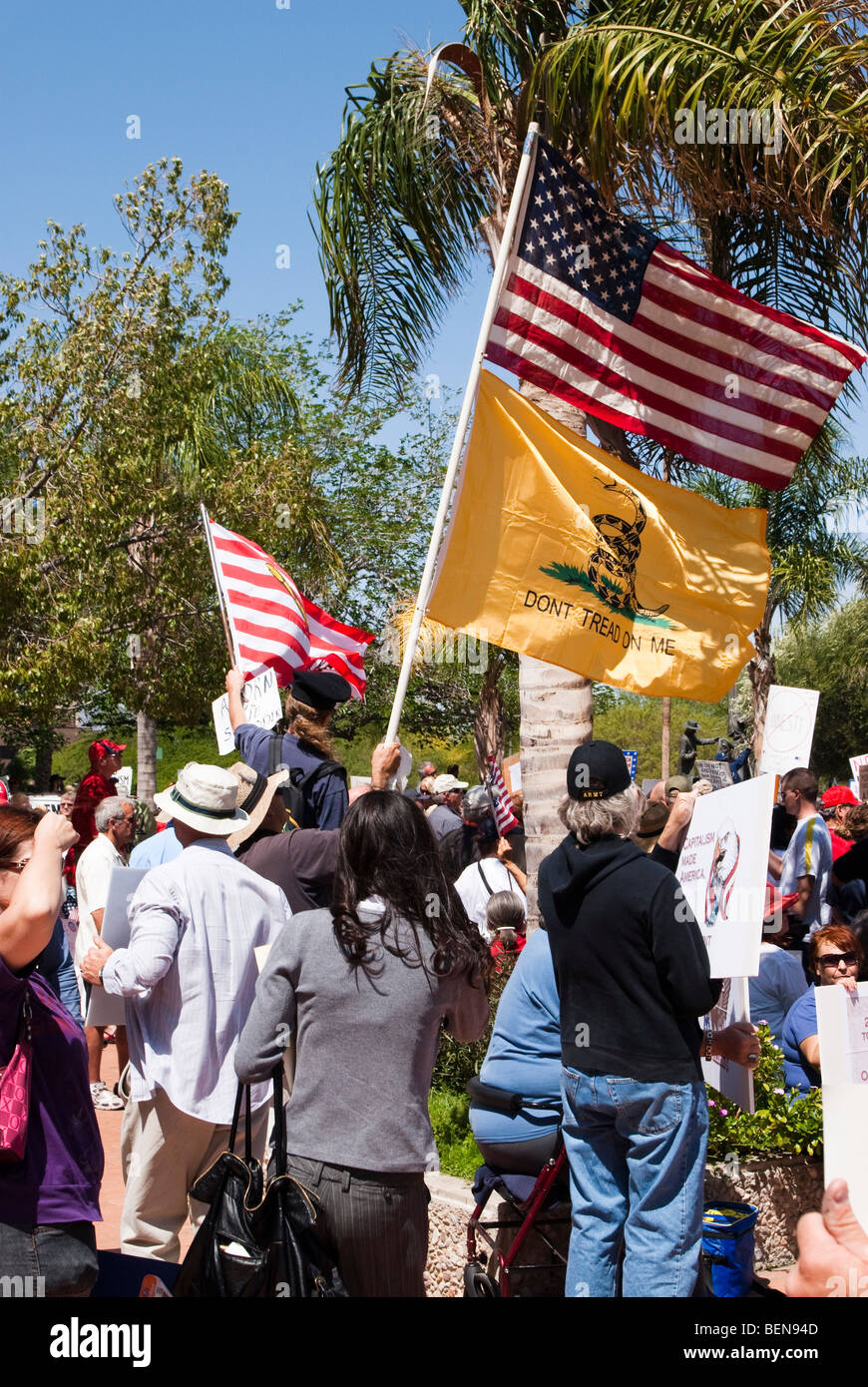 Bürger protestieren Regierungspolitik bei einer Tea-Party-Kundgebung in Arizona Stockfoto