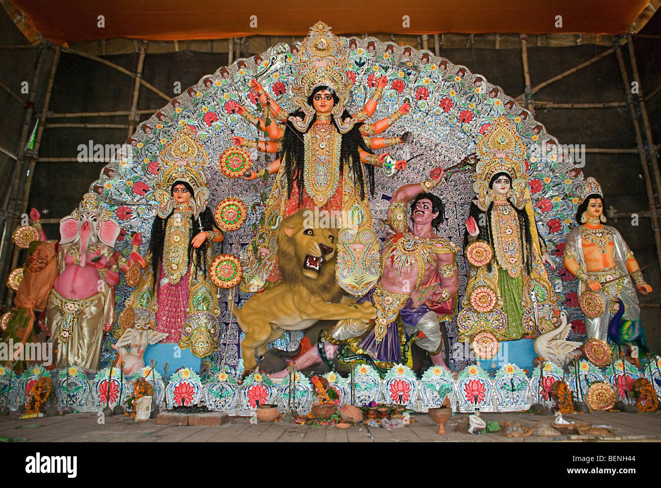 Göttin Durga Durga Puja Festival Bashirhat Kolkata Westbengalen Indien Stockfoto