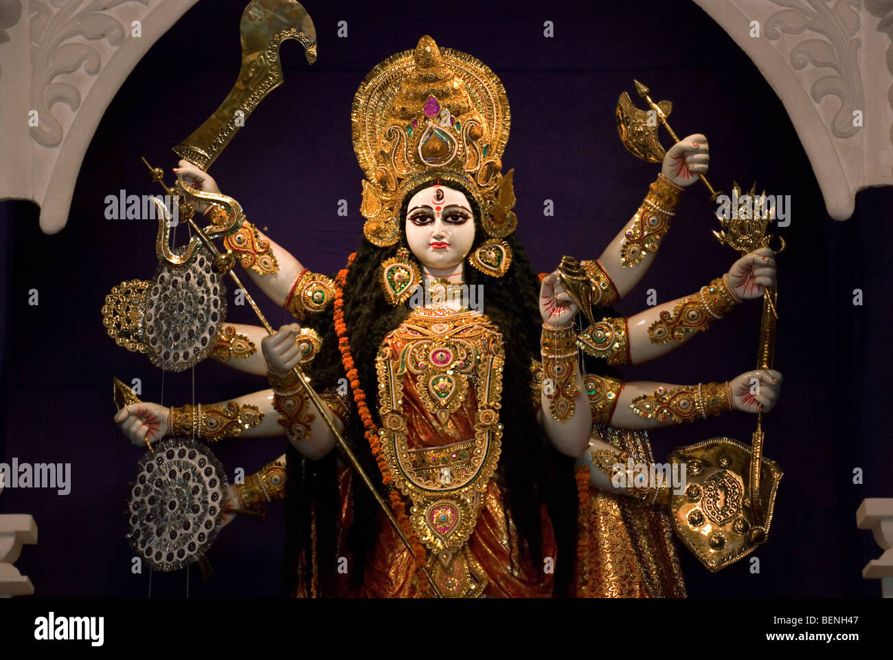 Göttin Durga Durga Puja Festival Kolkata Westbengalen Indien Stockfoto