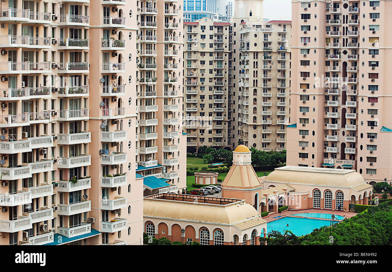 Immobilienentwicklung in Gurgaon, Haryana, Indien Stockfoto