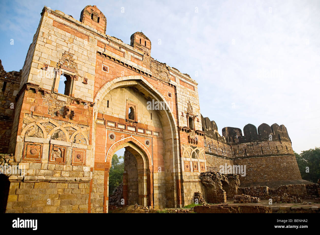 Sher Shah Suri Tor bestätigt einen herrlichen Tor erbaut von Großmogul Sher Shah Suri, die Elemente der Indo-islamischen Stockfoto