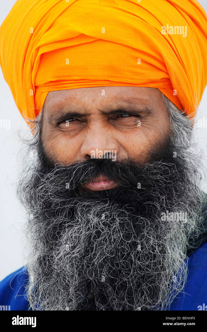 Porträt von einem Sikh Delhi Indien Stockfoto