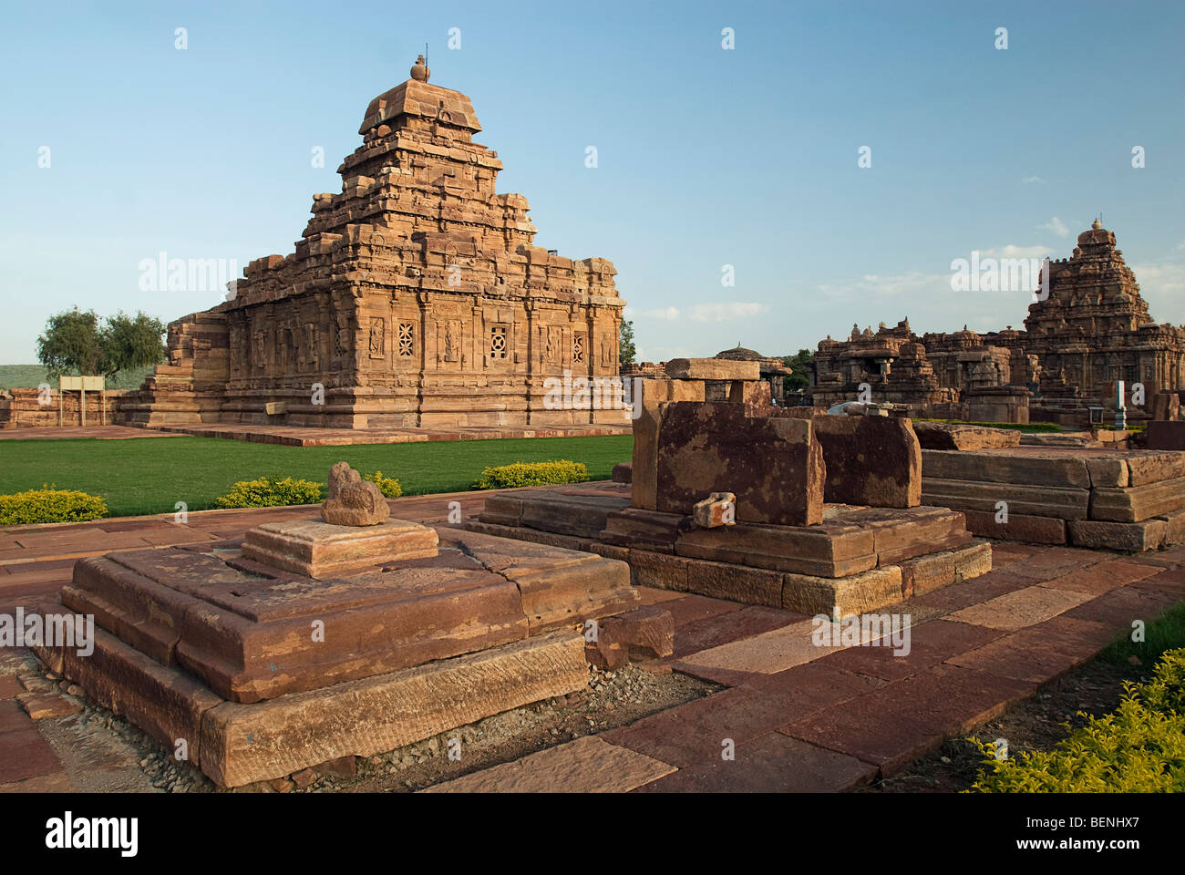 Sangameshwara-Tempel ist der älteste Tempel in der Gruppe der Pattadakkal Tempel von König Vijayaditya Satyashraya herum gebaut Stockfoto