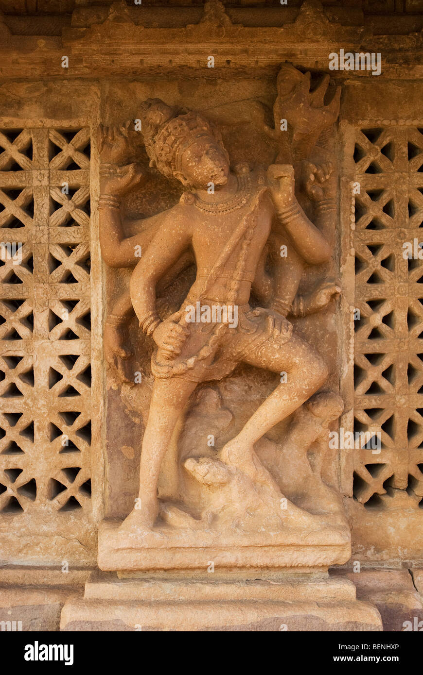 Skulptur von Shiva in Galaganatha Tempel erbaut um 750 n. Chr. in der Hauptstadt der Chalukya Dynastie der südlichen Pattadakal Stockfoto