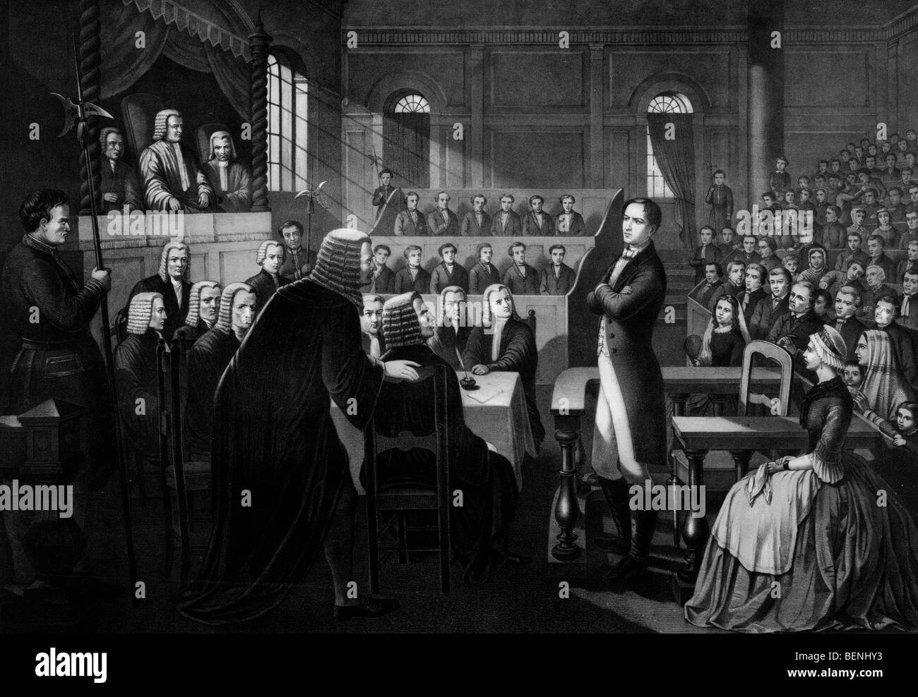 Testversion von Robert Emmet, Emmet Antworten auf das Urteil des Hochverrats, 19. September 1803. Stockfoto
