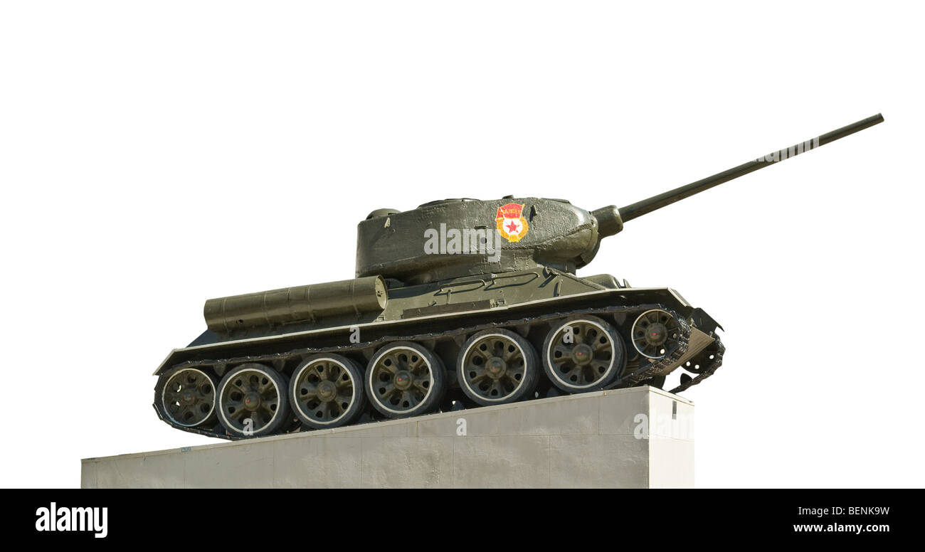 Russischer Panzer isoliert t-34 Stockfoto