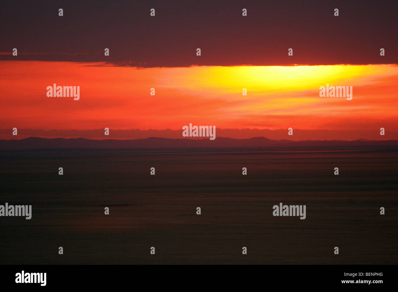 Sonnenuntergang über der Namib-Wüste, Namibia, Südafrika Stockfoto