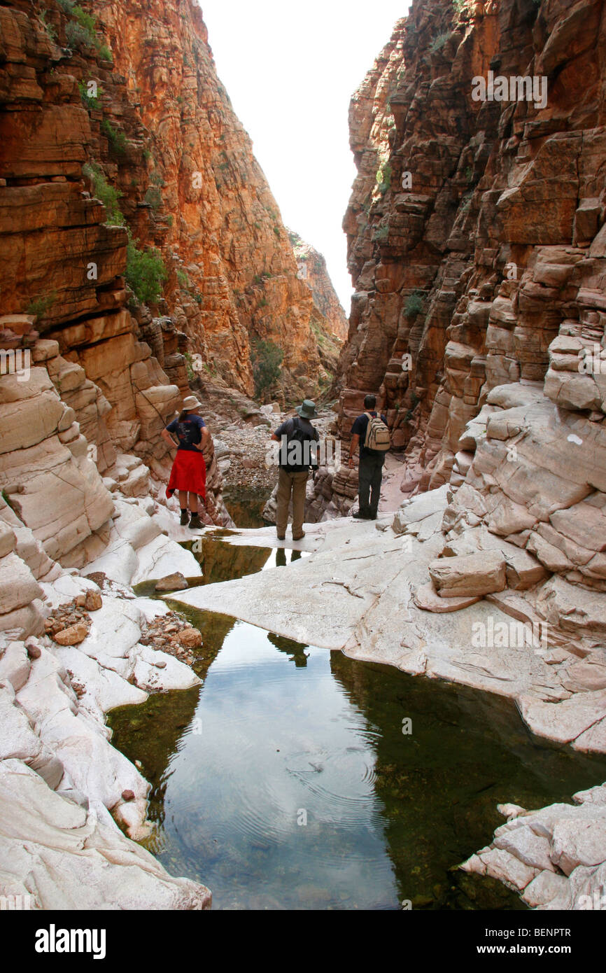Wanderer, die die Olive-Wanderweg in Namib Naukluft, Namibia, Südafrika Stockfoto