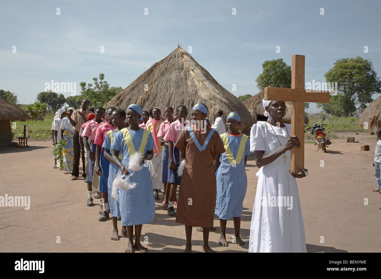 SOUTH SUDAN St.-Josephs Festtag (1. Mai) durch die katholische Gemeinde in Yei gefeiert wird. Stockfoto