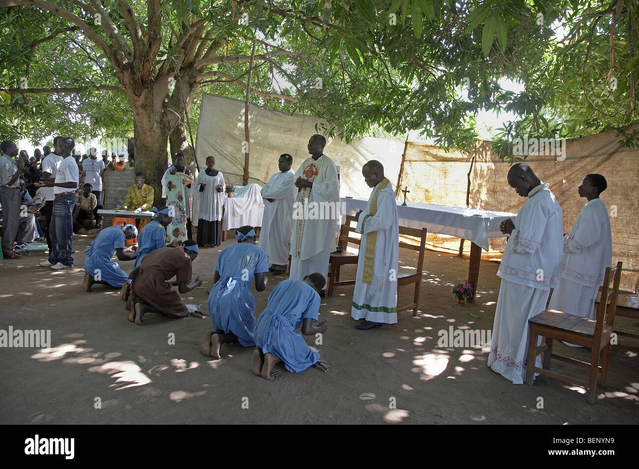 SOUTH SUDAN St.-Josephs Festtag (1. Mai) durch die katholische Gemeinde in Yei gefeiert wird. Stockfoto