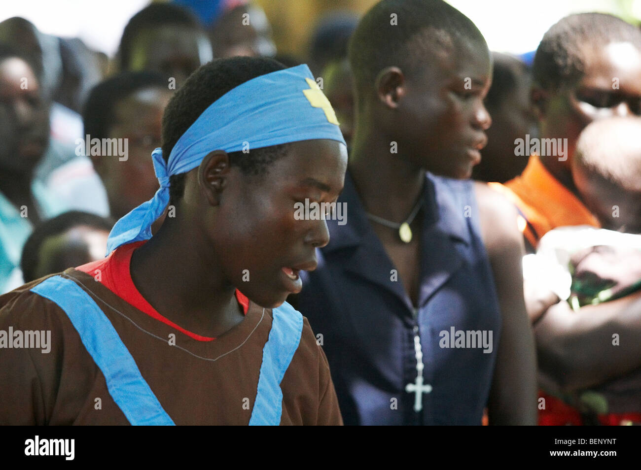 SOUTH SUDAN St.-Josephs Festtag (1. Mai) durch die katholische Gemeinde in Yei gefeiert wird. Stockfoto