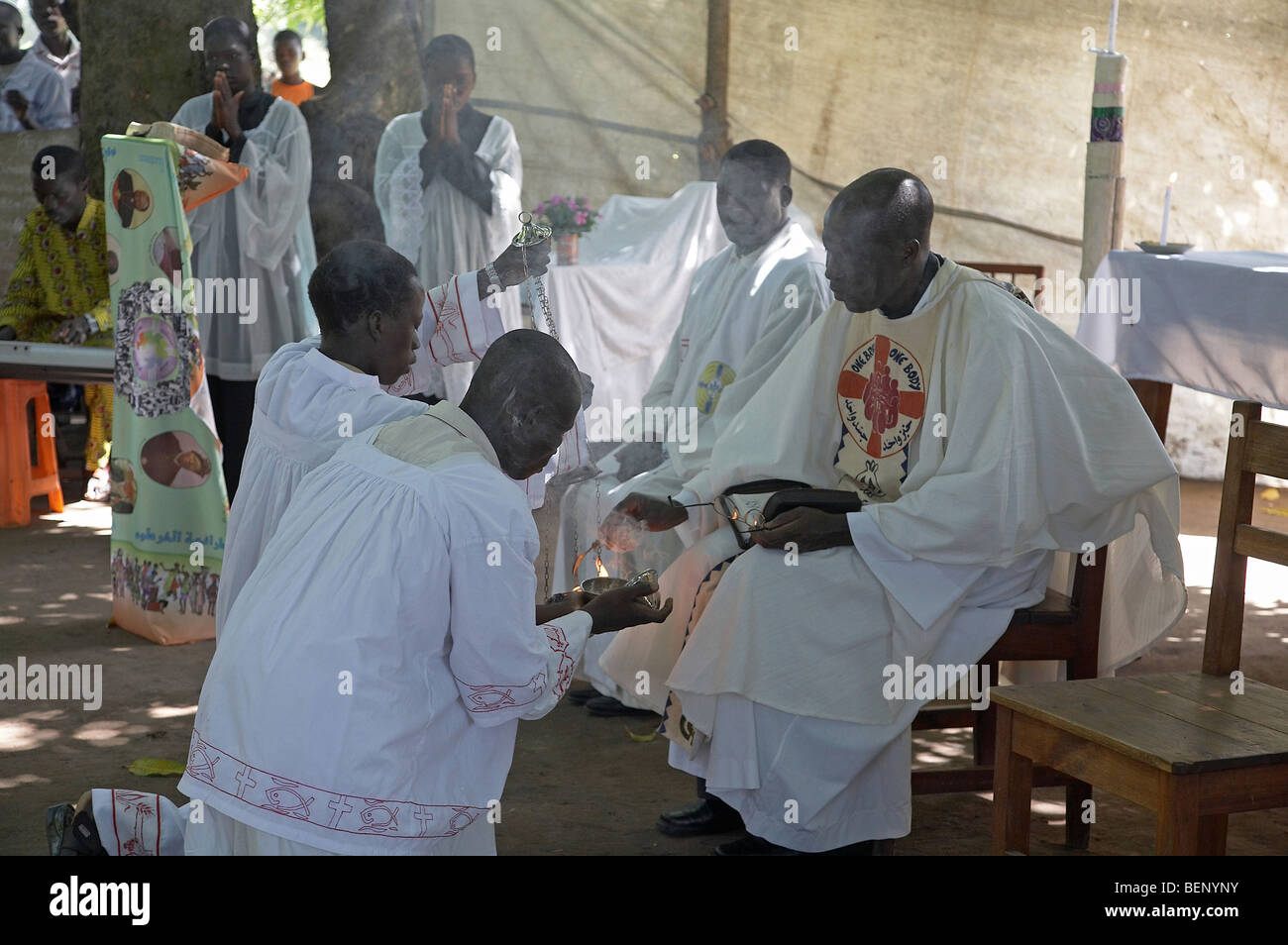 SOUTH SUDAN St.-Josephs Festtag (1. Mai) durch die katholische Gemeinde in Yei gefeiert wird. Stockfoto