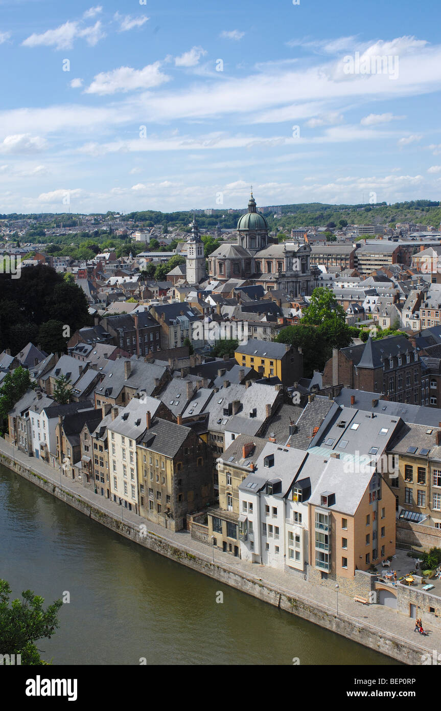 Kathedrale St. Aubain Blick von der Zitadelle... Namur. Belgien Stockfoto