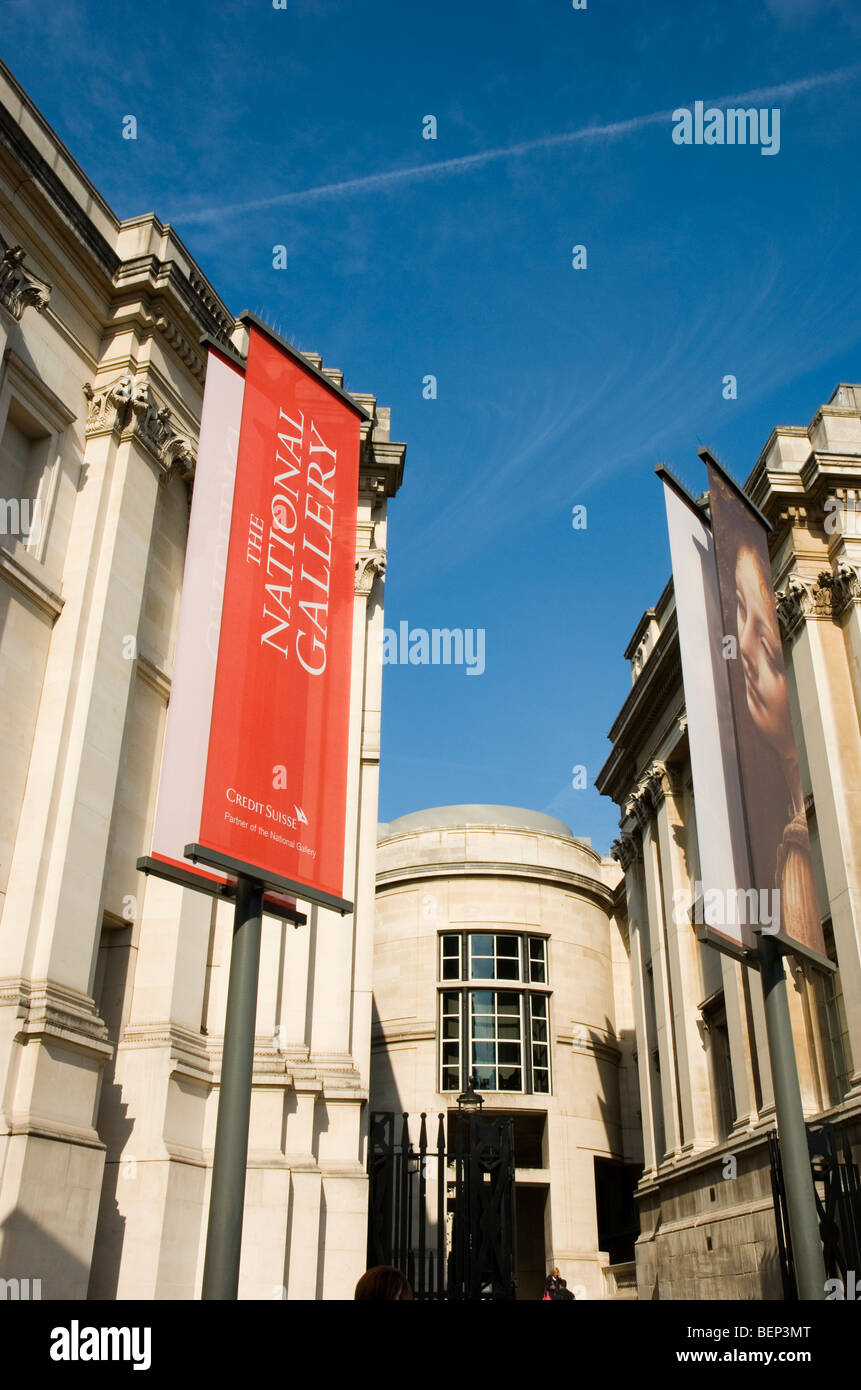 Der Sainsbury-Flügel der National Gallery am Trafalgar Square in London, England UK Stockfoto