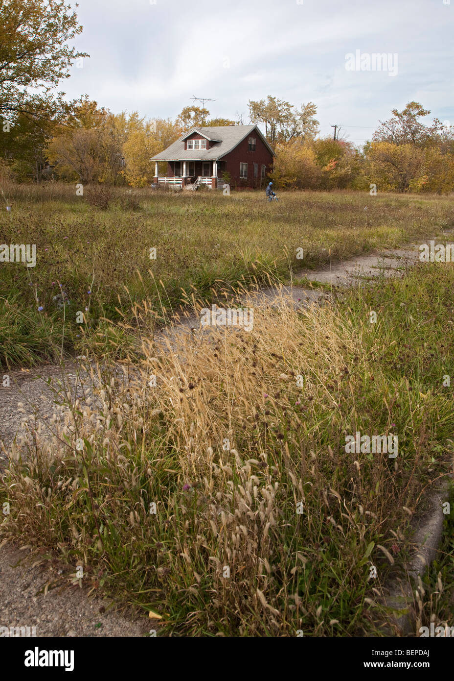Unbebaute Grundstücke in Detroit Stockfoto