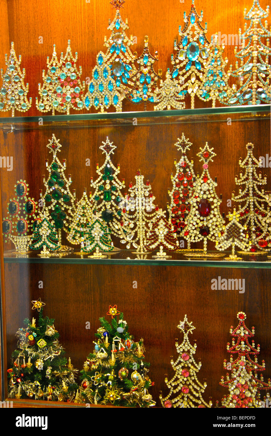 Swarovski-Kristall - Weihnachtsbäume, Salzburg, Österreich Stockfoto