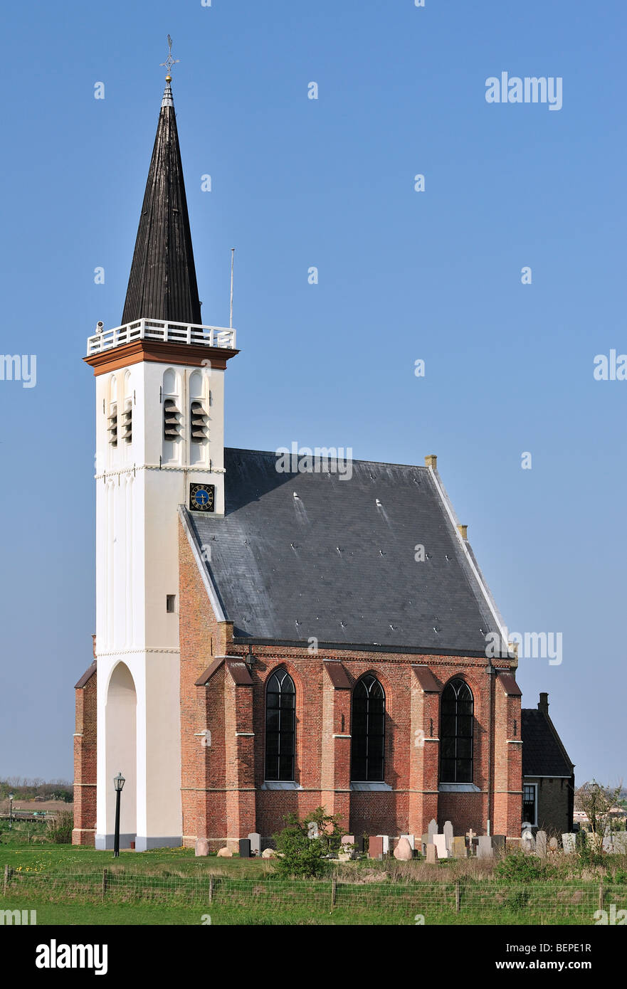 Die evangelische Kirche des Dorfes Den Hoorn Texel, Niederlande Stockfoto