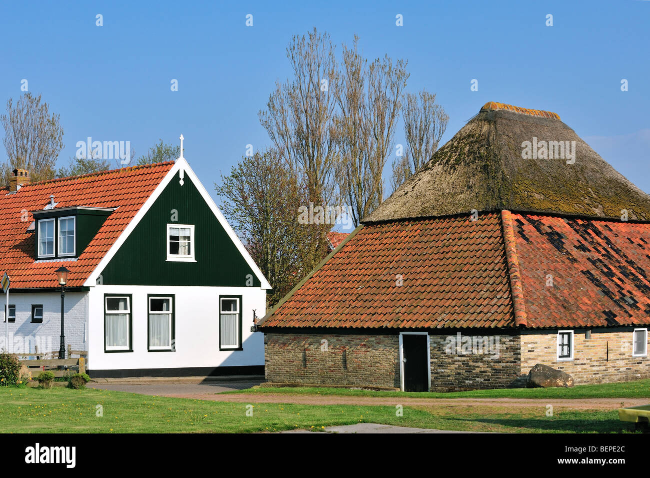 Traditionelles Haus Und Scheune Des Dorfes Den Hoorn Texel