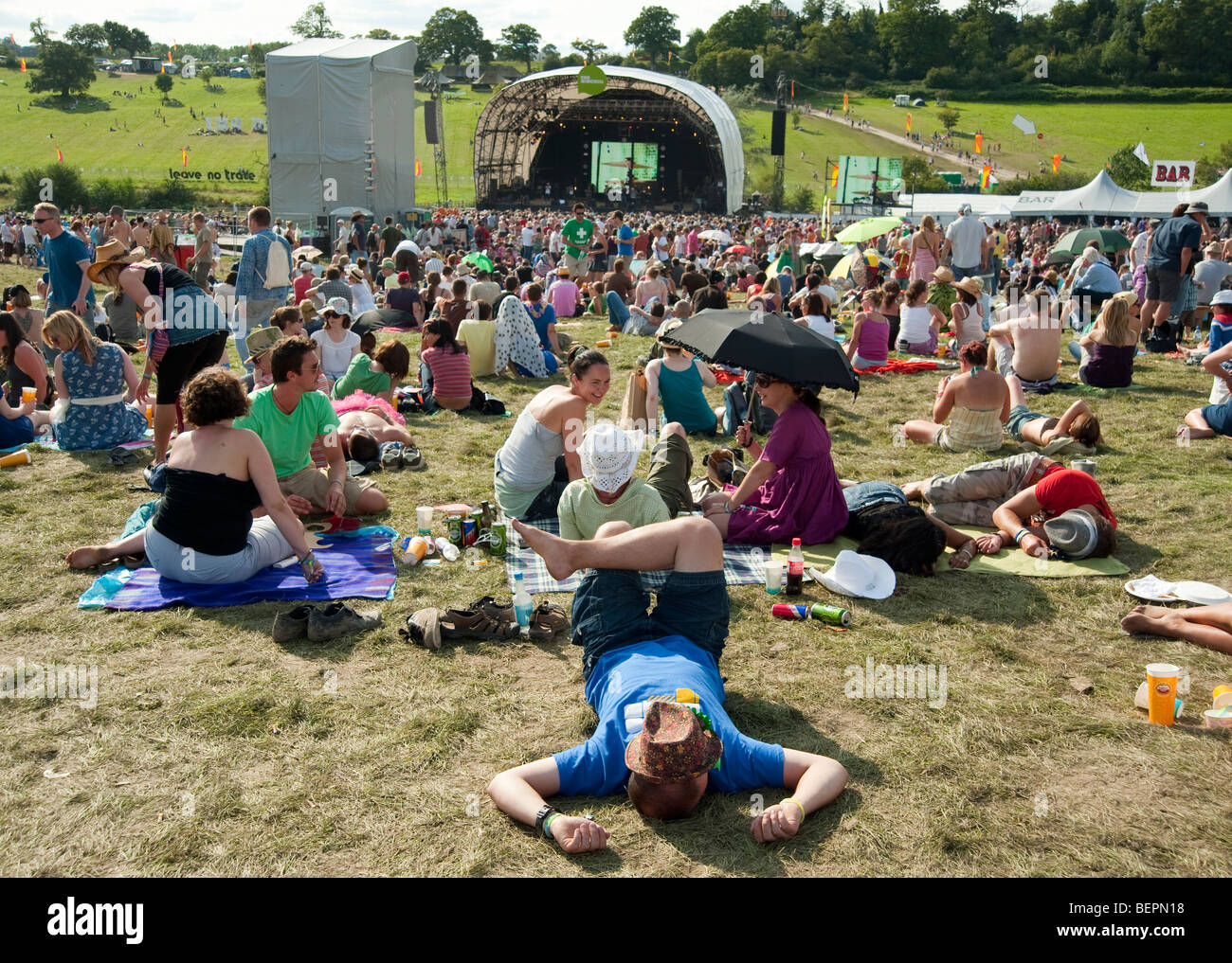 Menschen auf dem Big Chill Festival in Großbritannien Stockfoto